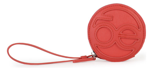 Monedero Para Mujer Cloe Diseño Circular Con Maneral Color Naranja