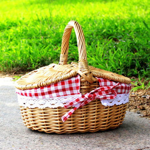 Xd . Cesta De Picnic De Mimbre Rústico Cesta Tejida De