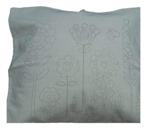 Funda Almohadón 46x46 Cm Con Motivo Para Bordar Flores 2