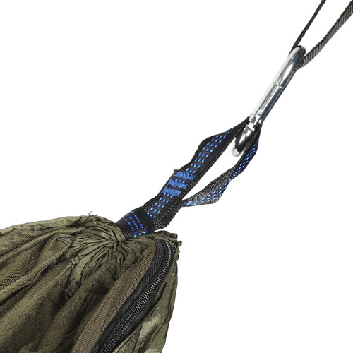 Hamaca De Camping Con Red 210t Nylon Para Viajes Ourdoor Verde Musgo