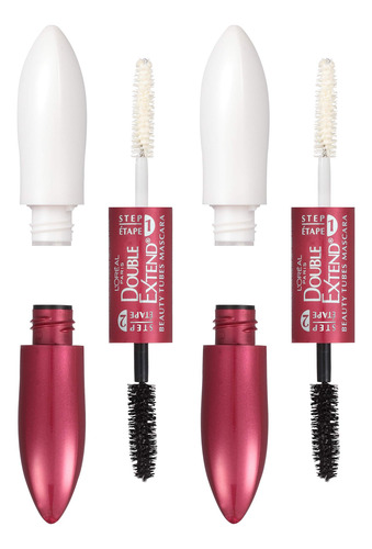 Mascara L'oreal Paris Con Doble Tubo Alargador, Color Negro