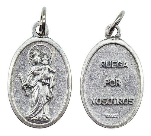 100 Medallas Dije Virgen Auxiliadora  22mm Italy