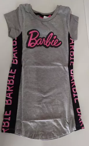 Vestido Infantil Estampado Manga Curta Barbie Tam 4 a 10