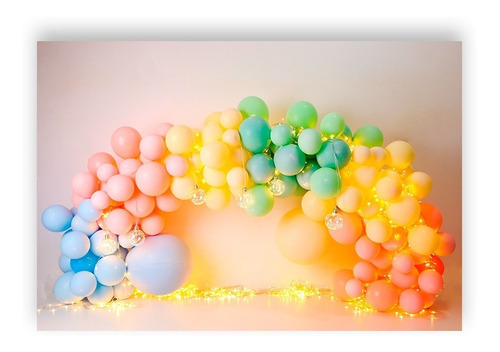 Fundo Fotográfico 2,20 X 1,50 - Cenário Balões Tons Pasteis