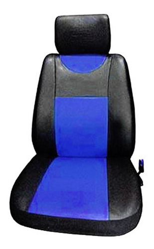 Imagen 1 de 6 de Juego De Fundas Cubre Asiento Para Auto Cuerina Negro Y Azul