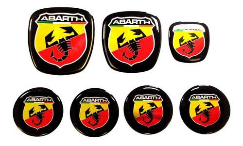 Imagem 5 de 5 de Adesivo Emblemas Fiat Punto Abarth Volante Roda Relevo Res31