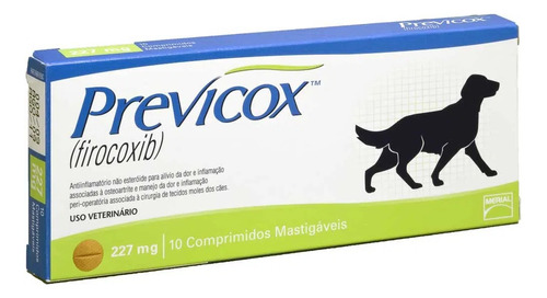 Anti-ilamatório Previcox 227 Mg 10 Comprimidos - Cor Azul-turquesa