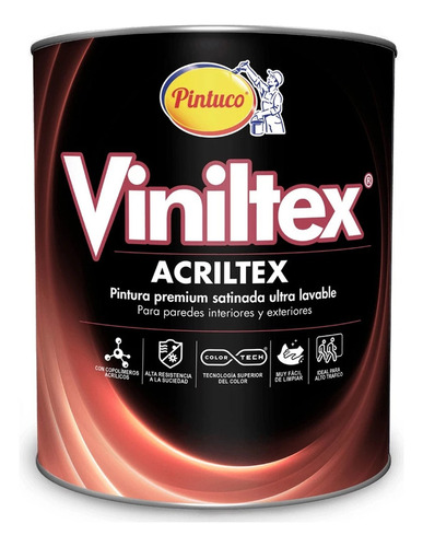 Pintura Viniltex Acriltex Pastel 127674 1/4 Gal Pintuco
