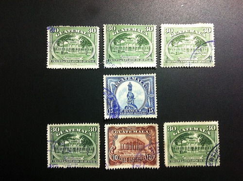 7 Timbres Postales Guatemala Estampillas 1926 + Regalo