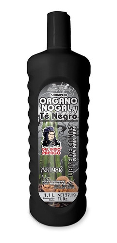 Shampoo Órgano Nogal Y Te Negro Cabello Libre De Canas 1 Lt