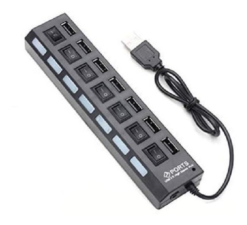 Multipuerto Usb Hub  7 Puertos Con Interruptor 2.0 Garantia