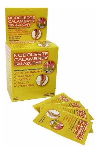 Nodolerte Calambrex Sin Azúcar Estuche X 24 Sobres Sabor Naranja