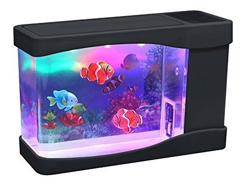 Lightahead Mini Acuario Artificial Con Peces Nadadores Multi