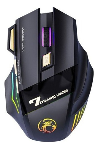 Mouse Inalámbrico Recargable Bluetooth Gaming Portátil Y Pc Color Negro