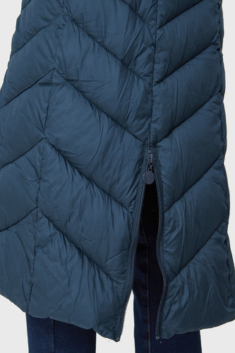Imagen 6 de 6 de Parka Larga Acolchada Azul Petróleo Nicopoly