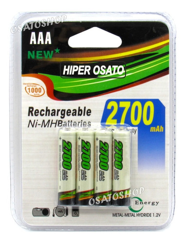 Pilha Recarregável 2700mah Aaa Palito Original 4und