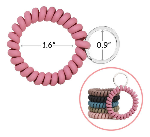 6 Pulseras Elásticas Con Llavero De Muñeca Para Gimnasio Y S