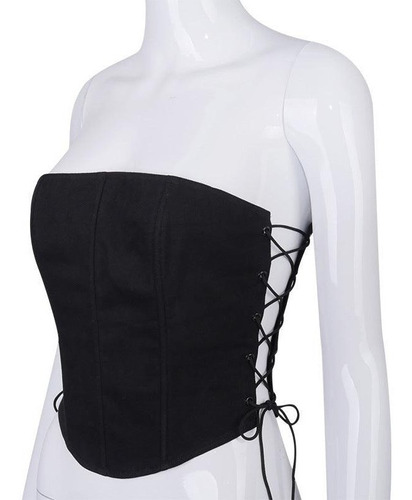 Top Tipo Corsetero Gabardina Enlazados Goth Dark Punk Y2k