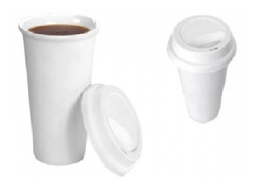 500 Vasos Y Tapas 12 Oz Y 500 De 16 Oz Café  Biodegradable 