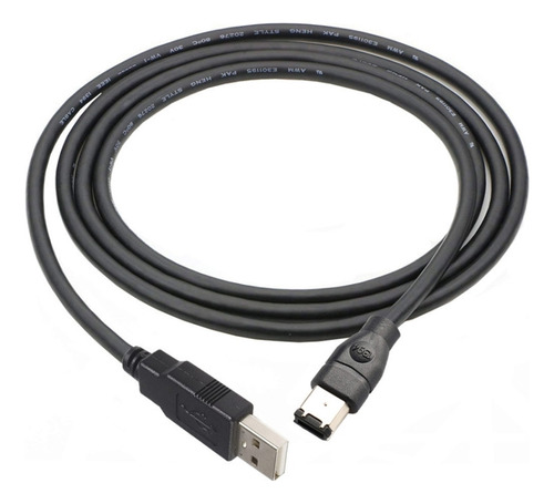 Cable Negro Firewire 1394 De 6 Pines Macho A Usb 2.0 Macho,