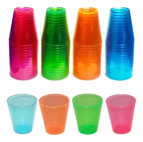 60 Vasos Shot Postres Pocillos Plástico 50 Ml