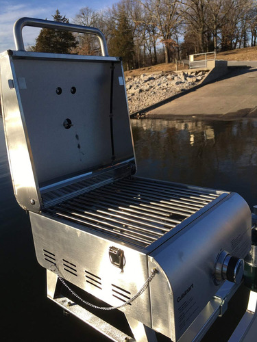 Parrilla Modificada Para Barco Pontón Con Soporte De Acero I