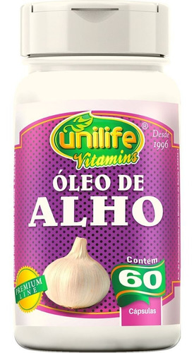 Óleo De Alho 350mg - 60 Cápsulas - Unilife Sabor Sem sabor