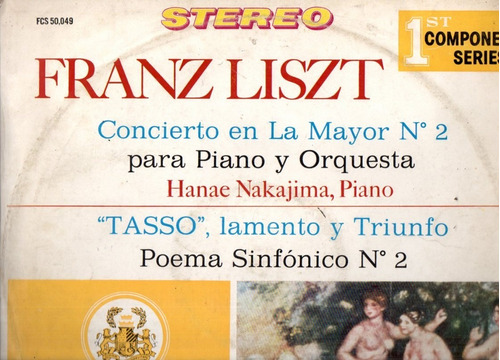 Liszt Concierto En La Mayor N 2 Hanae Nakajima - Lp Vinilo