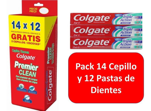 Pack 12 Pasta Y 14 Cepillos De Dientes Colgate 