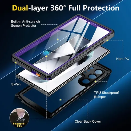 Spidercase Funda 360 P/ Samsung Galaxy S24 Ultra Waterproff.