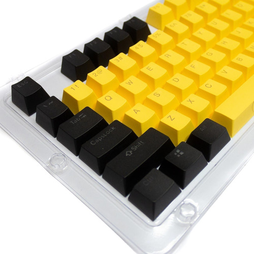 Keycaps Set Color Amarillo + Negro