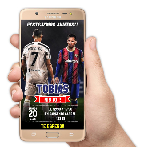Invitaciones Digitales Para Whatsapp Messi Vs Ronaldo