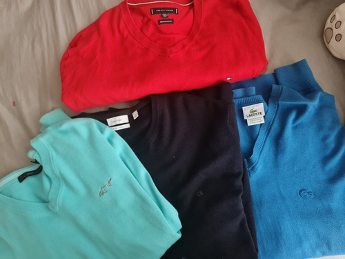 4 Suéters Lacoste Ck Tommy Hilfinger Greg Norman # Xl 