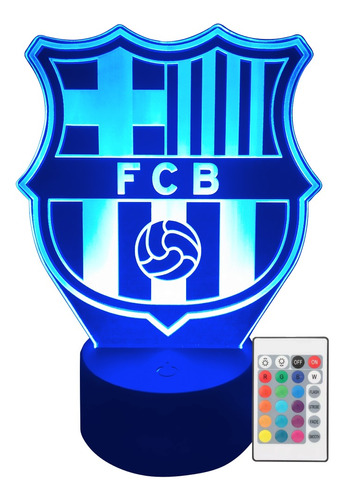 Lámpara Led Club Barcelona Fútbol Acrílico Rgb Personalizada