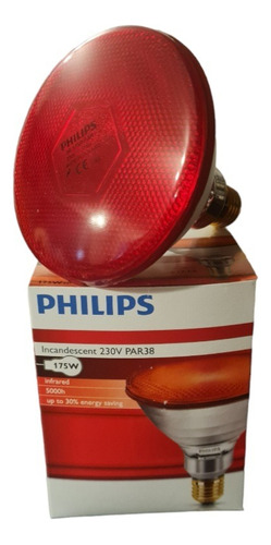 Ampolleta Infrarroja Resistente De 175w Marca Philips Luz Roja