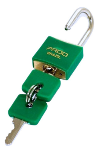 Kit 3un Cadeado Maciço Pado Segurança 20mm Cores Cor Verde