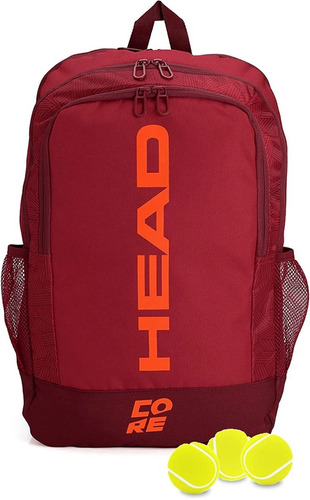 Imagen 1 de 6 de Mochila Backpack Head Core Red Para 2 Raquetas De Tenis  