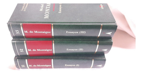 Imagen 3 de 3 de Ensayos 3 Tomos Michel De Montaigne Altaya Tapa Dura