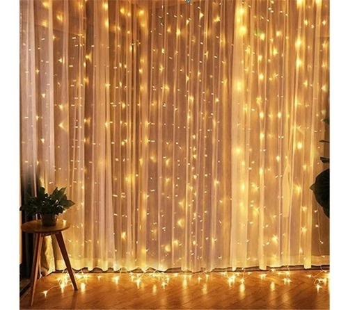 Imagen 2 de 7 de Cortina Led 3x3mts Interconectable Luz Decoración Navidad