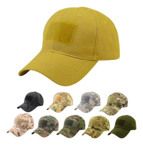 Boné Trucker Velcro Ajuste Militar Tela Aba Curva Ripstop