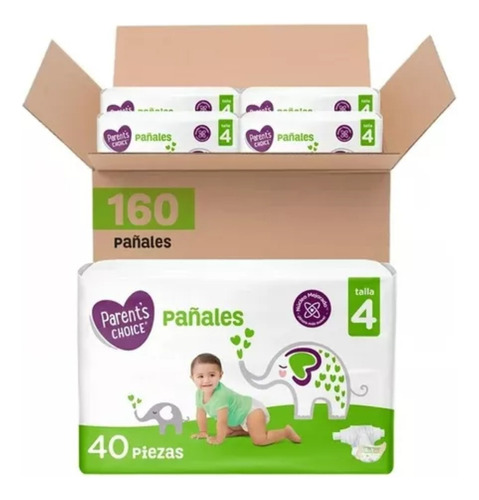 Pañales Parent´s Choice Etapa 4 Talla Grande Caja Con 160 Pz