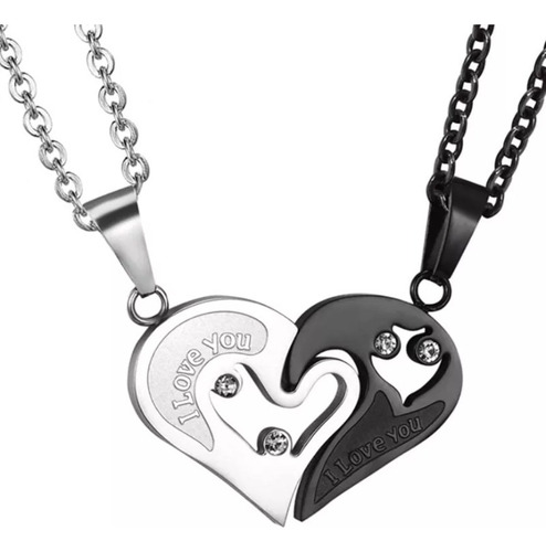 Collar Para Pareja, Puzzle Dije Corazón Amistad Colgante Con