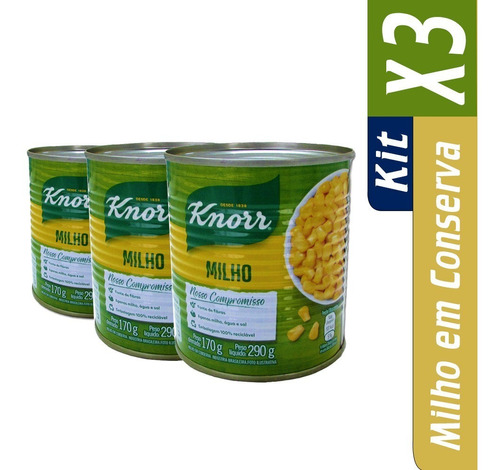 Kit 3 Milhos Tradicionais Knorr 170g 7891150058903