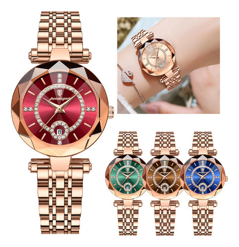 Reloj De Cuarzo Elegante De Lujo Con Diamantes Para Mujer
