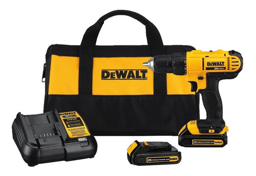 Kit Taladro Dewalt 20v Litio Dos Baterias Y Bolso