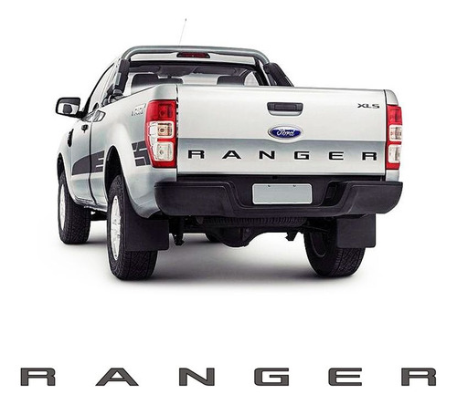 Faixa Traseira Ford Ranger 2013/ Adesivo Grafite E Preto