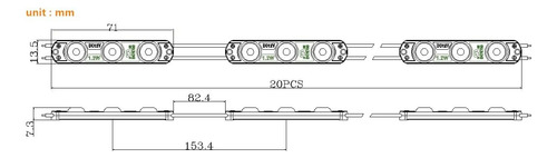 Módulo Led Verde Dc12v 1.2w Para Letreros Publicitarios De L