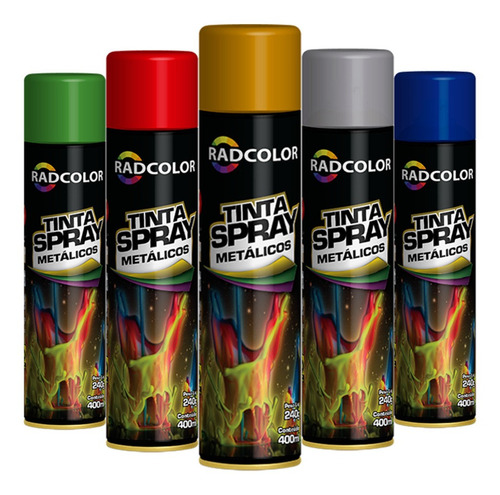 Tinta Spray Cores Luminosas Ou Metálicas Cx 11 Un Uso Geral 