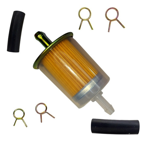 Filtro Gasolina Universal Plástico Tapa Metálica Kit X 2