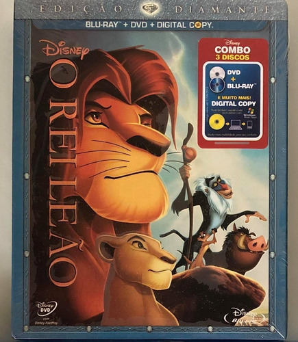 Blu Ray + Dvd O Rei Leao (novo Lacrado) Com Luva